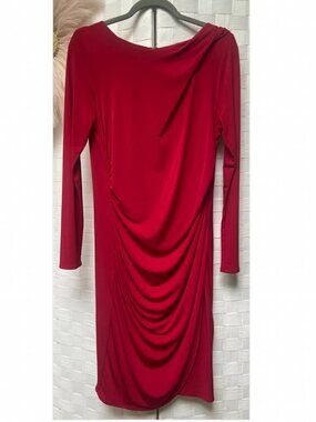 Kenneth Cole Red Knee Length Dress Size L